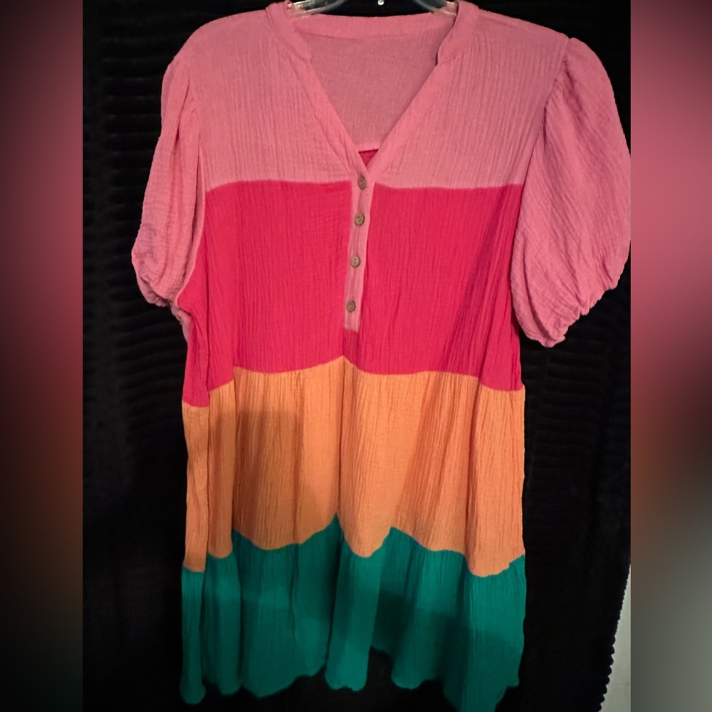 Colorful baby doll dress